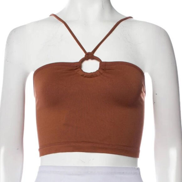 Simon Miller Cropped Halter Top in Tan / Brown / Rust | Size XS - Picture 1 of 4